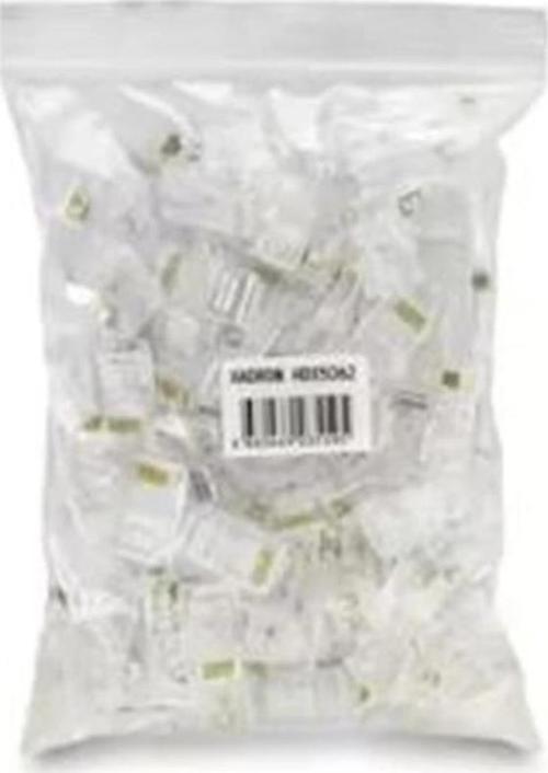 Hdx5063 Cat6 Konnektör Ez Rj45 Delikli 100Lü Paket Şeffaf