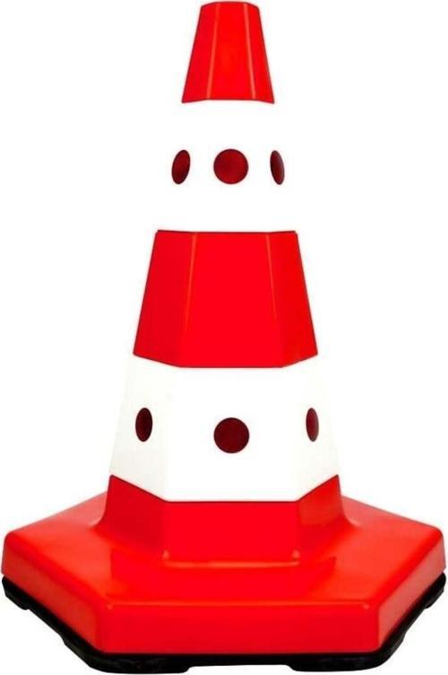 Klasik Kedi Gözlü Trafik Konisi 50 Cm Ağırlıklı Trafik Dubası