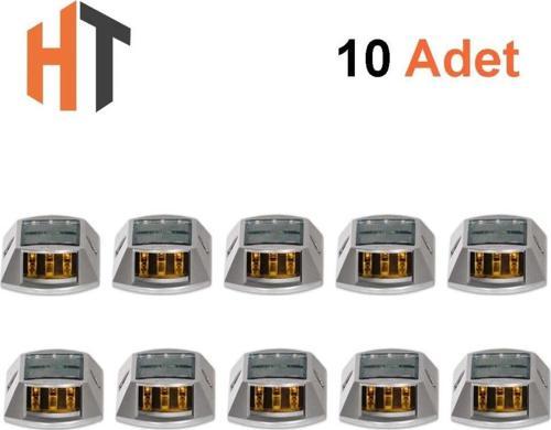 10'Lu Set Kırmızı Solar Yol Butonu 3X3 Ledli