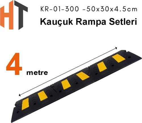 Kauçuk Rampa Set, Otopark Rampası, Kaldırım Rampası 50X30X4,5 Cm 4 Metre