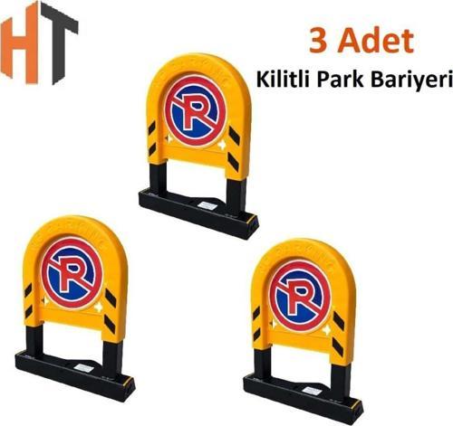 Kilitli Otopark Bariyeri 3'Lü Set