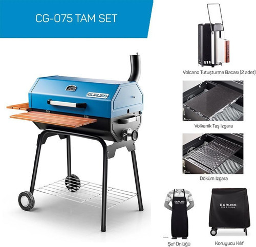 CG-075 Kömürlü Barbekü Mangal Tam Set Mavi