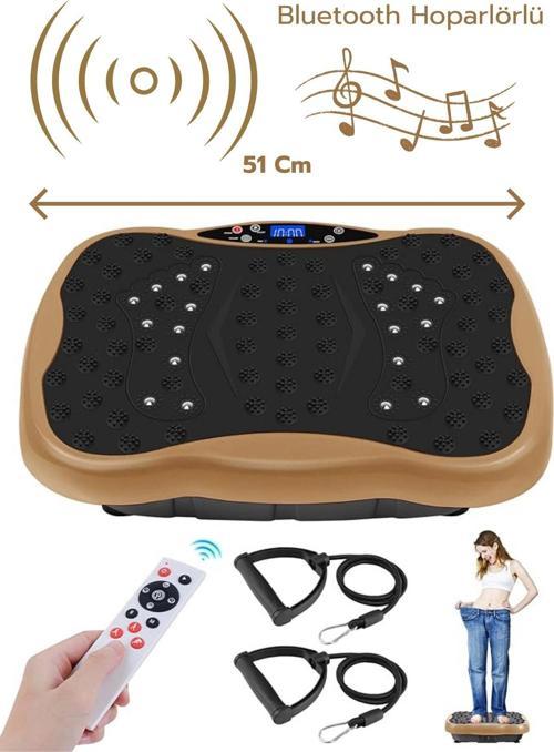 Glr 560 Dijital Ekranlı Kumandalı Titreşim Masaj Platformu | Bluetooth Müzik Özellikli Egzersiz Alet