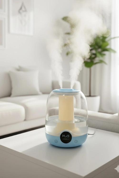 Glr K07 Mavi Çift Spreyli Ultrasonik Sessiz Hava Nemlendirici ve Gece Lambası | 3L Kapasite