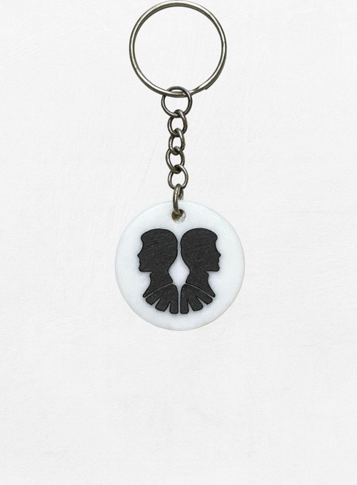 İkizler Burcu NFC Anahtarlık – Akıllı Temassız Bağlantı Özellikli Burç Anahtarlığı (3,5 cm)