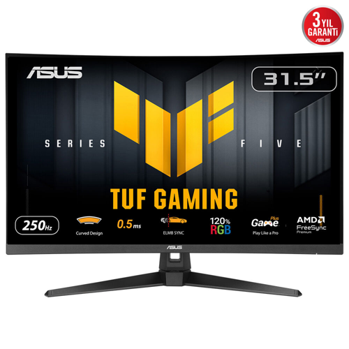 TUF GAMING VG32VQM5B 31,5" 0,5ms, 250Hz, FullHD Curved, DP, 2xHDMI, VA Panel, 1500R, Display Widget Center, GA