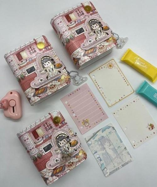 Lovely Kitchen Sevimli Kız Mini Planlayıcı Spiralli Defter/80 Yaprak/Mıknatıslı Ajanda