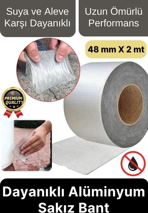 Premium Su Sızdırmaz İzolasyon Çatlak Boru Tamir Çamur Bandı Isıya Dayanıklı Sakız Bant 48 Mm X 2 Mt