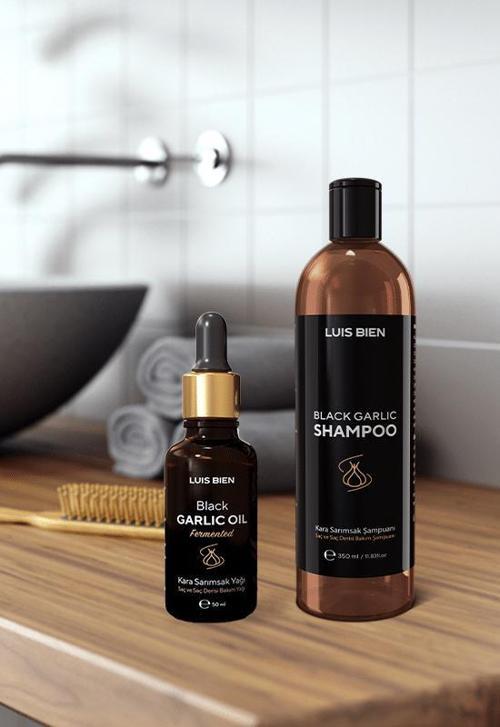 Kara Sarımsak Seti Şampuan 350ml ve Kara Sarımsak Yağı 50 ml