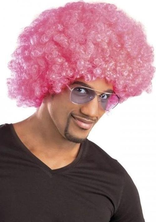 BFS   Pembe Renk Kıvırcık Afro Bonus Peruk