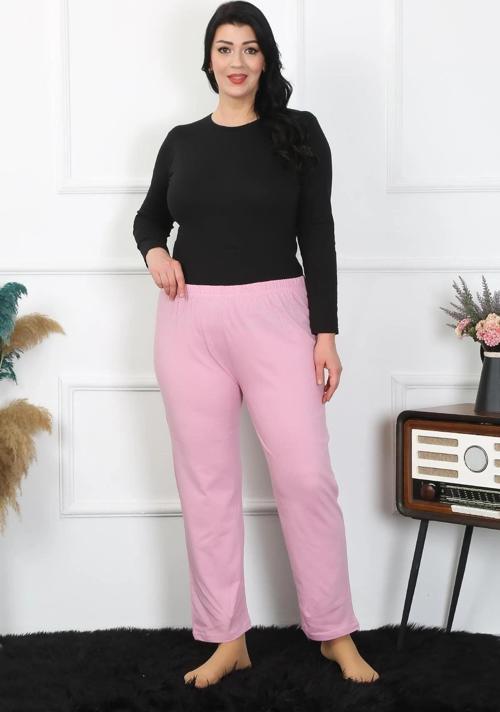 Giyim Kadın Büyük Beden Pembe Tek Alt Pijama