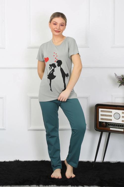 Giyim Kadın Kısa Kol Penye Pijama Takımı