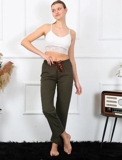 Giyim Kadın Pamuklu Alt Pijama Haki