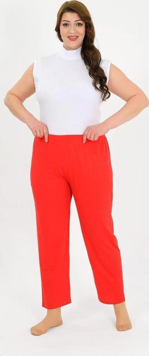 Giyim Kadın Pamuklu Büyük Beden Alt Pijama Kırmızı