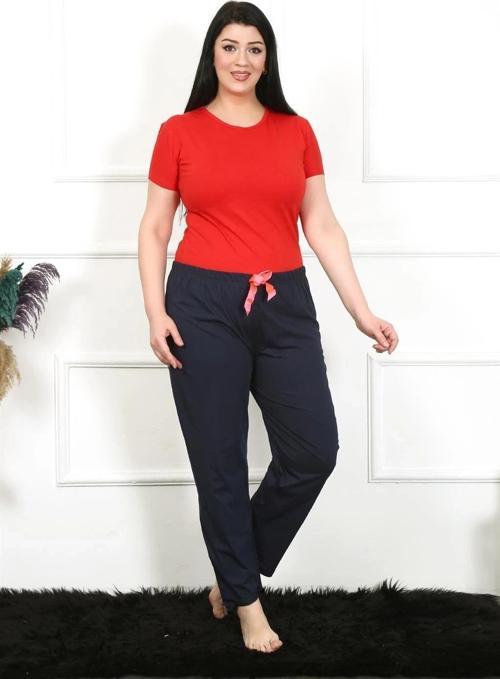 Giyim Kadın Pamuklu Büyük Beden Alt Pijama Lacivert