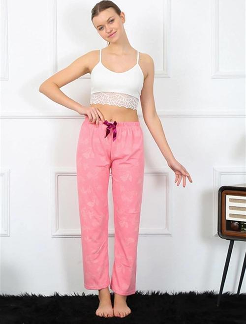 Giyim Kadın Pamuklu Alt Pijama Pembe