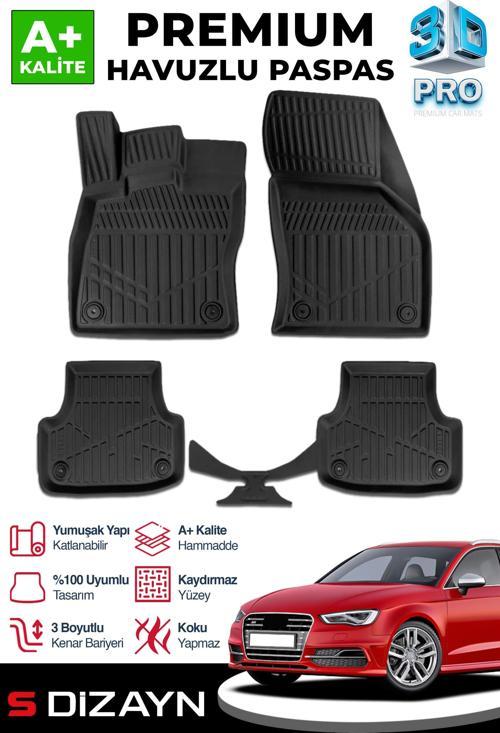 Audi A3 3D Pro Havuzlu Paspas 2017 Üzeri A+ Kalite