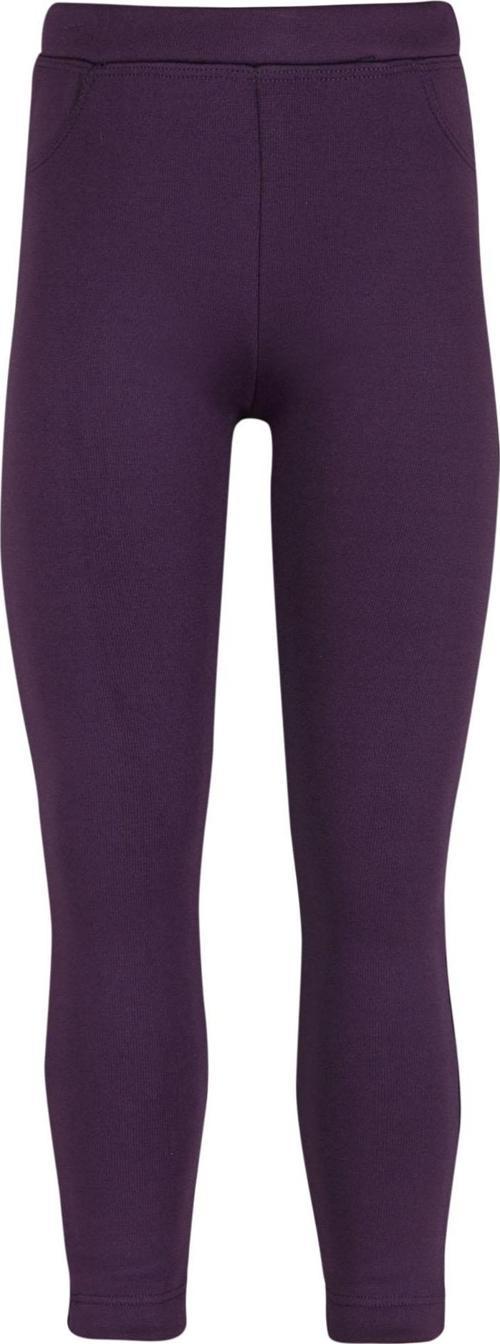 Mor Kız Çocuk Dekoratif Cepli İçi Peluş Extra Kalın Kışlık Tayt