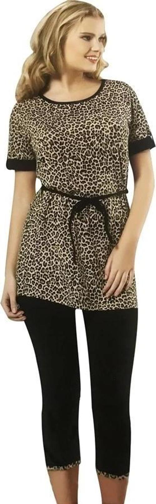 Kadın Leopar Baskılı Tayt Takım 60009