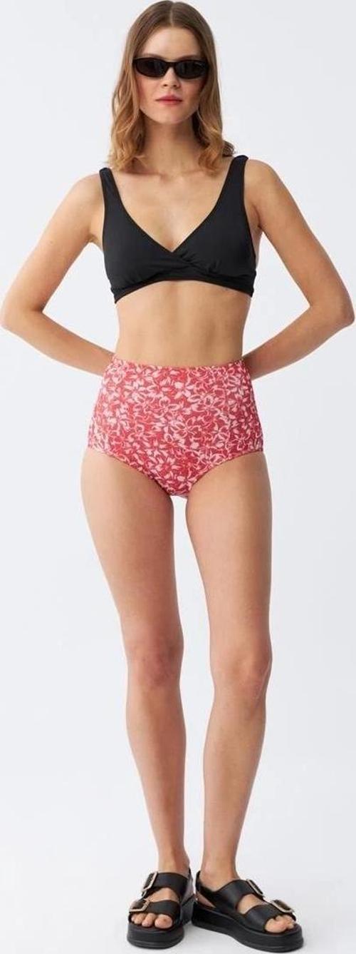 Giyim Kadın Pedli Yüksek Bel Bikini Takımı - Siyah