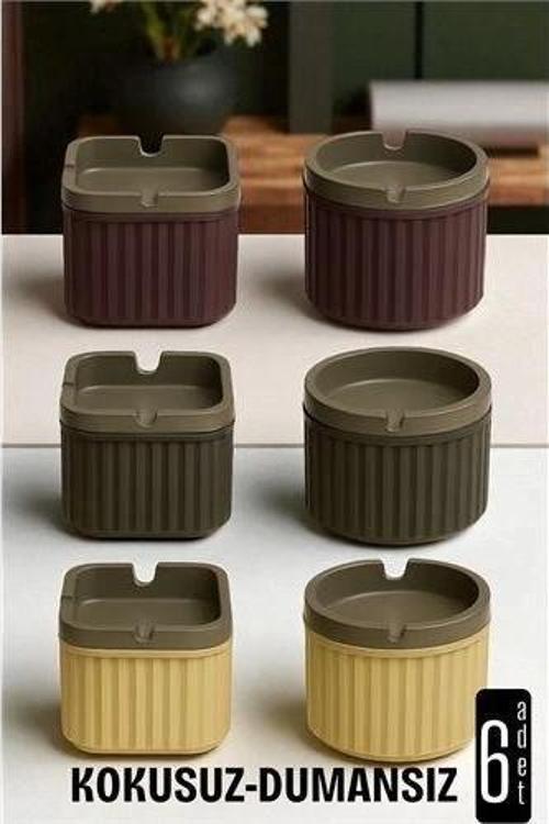 BFS Kokusuz Dumansız Küllük - 6 li Küllük Seti Kafe Küllüğü Restoran Küllüğü Masaüstü Küllük