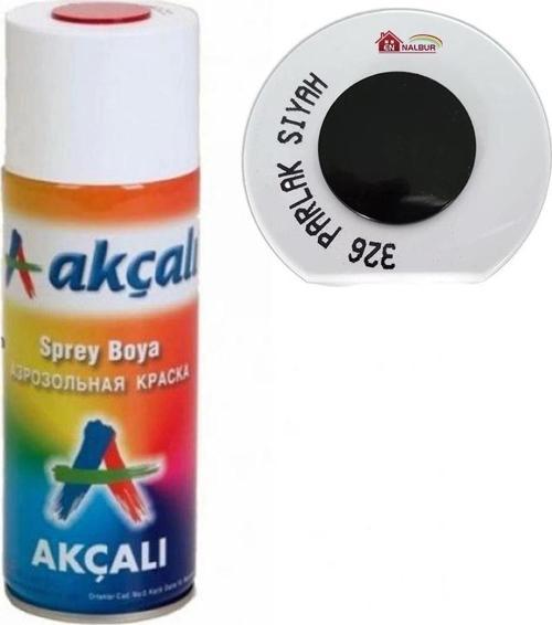 Akçalı Sprey Boya 400 ml 326 Parlak Siyah