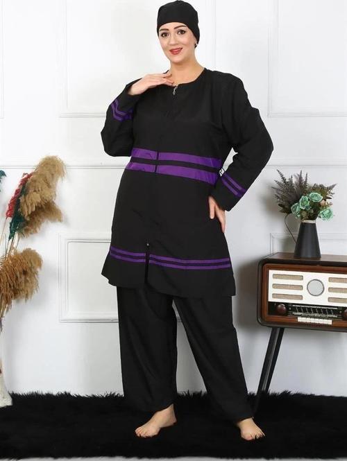 Giyim Büyük Beden Tesettür Mayo Siyah