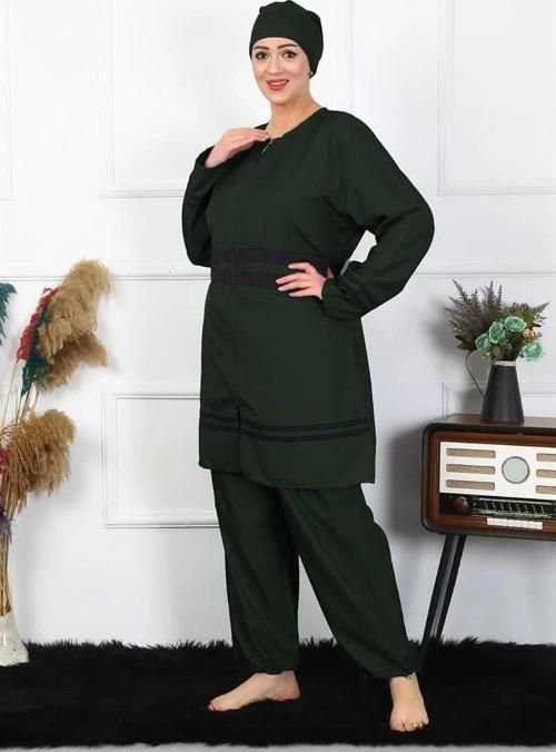 Giyim Büyük Beden Tesettür Mayo Haki