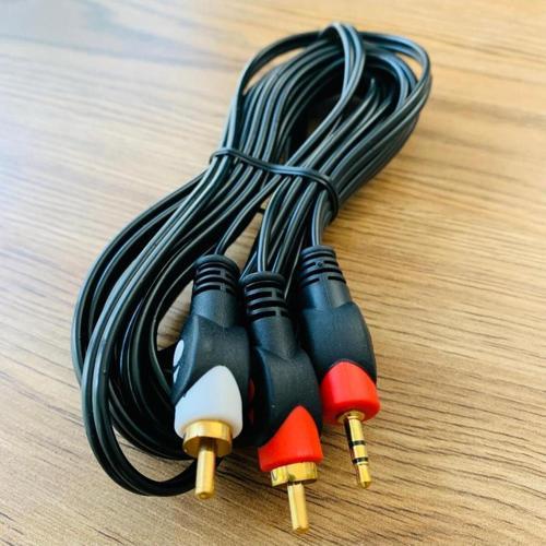 5 Metre 3.5 Mm. 2 Rca Line Aux Ses Kablosu Bilgisayar Anfı Bağlantı Kablosu 1.5M 2Rca 1 Aux 5m