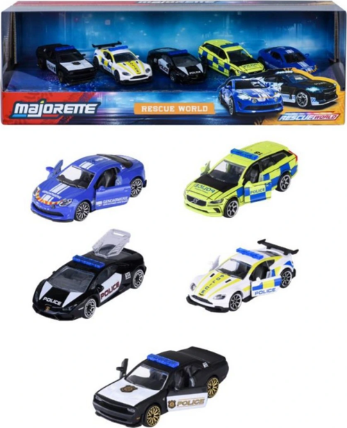 Majorette Rescue World 5 Parçalı Model Araçlar Hediye Seti