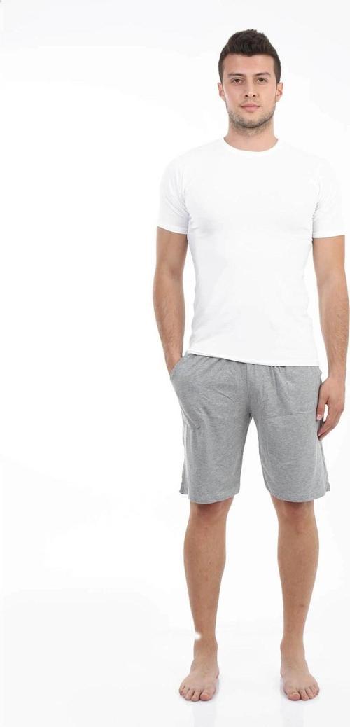 Giyim Erkek Cepli Pamuk Şort Gri