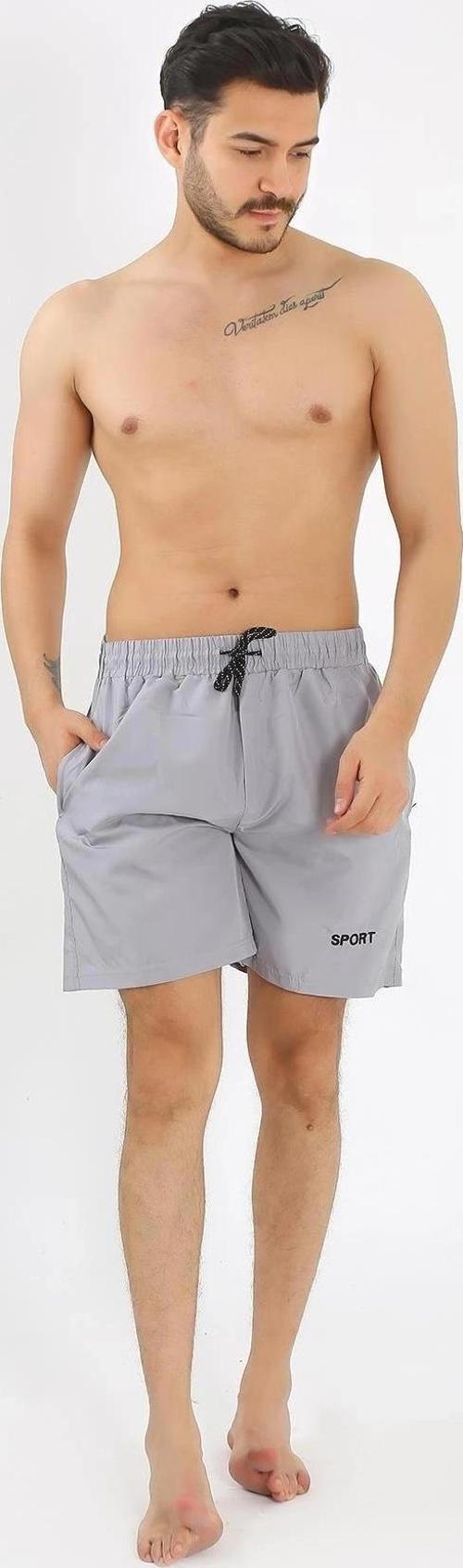 Giyim Erkek Gri Deniz Şortu