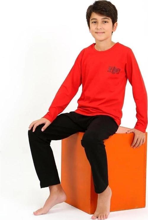 Giyim Erkek Çocuk Uzun Kol Penye Pijama Takım Kırmızı