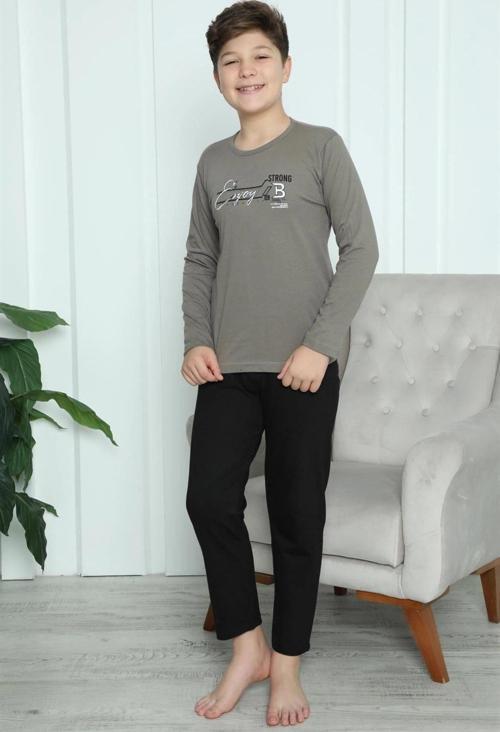 Giyim Erkek Çocuk Penye Pijama Takım Vizon