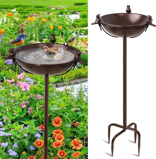 Bahçe Aksesuarı Kuş Havuzu Kuş Yemliği Suluğu Ayarlanabilir Boy Yabani Kuşlar İçin Havuz Yemlik Suluk