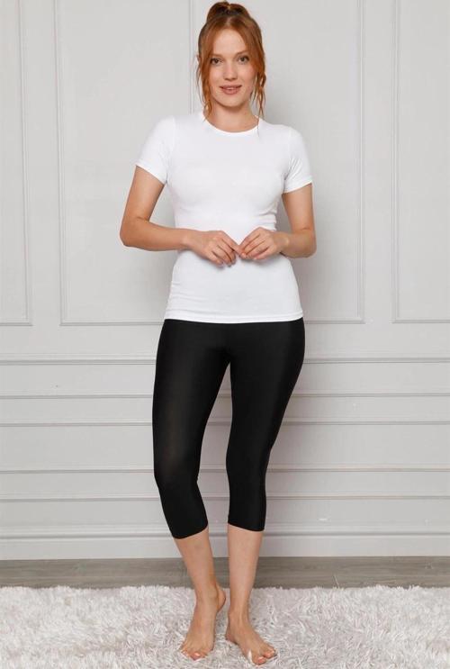 Giyim Microfiber Kapri Tayt Siyah