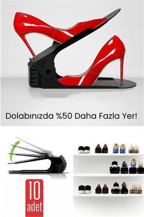 10'lu Ayakkabı Düzenleyici Set – Çift Katlı TaSarım | Dolap İçi Alan Tasarrufu | Ayarlanabilir Yükse
