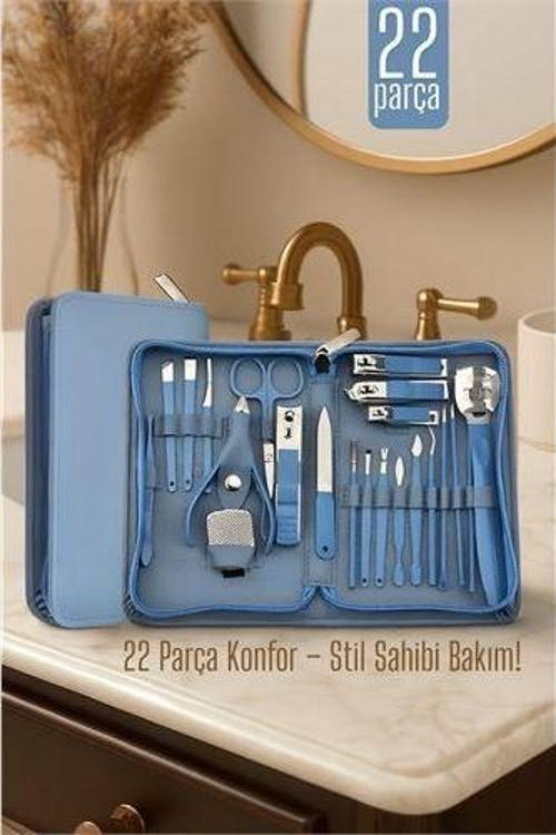22 Parçalı Profesyonel Manikür Pedikür Seti – Bakım Çantası | Evde Profesyonel Tırnak Bakımı