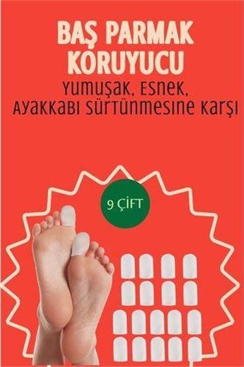 9 Çift Silikon Parmak Koruyucu – Baş Parmak Uyumlu | Yumuşak, Esnek, Ayakkabı Sürtünmesine Karşı