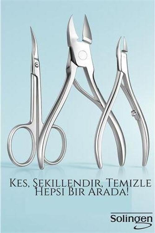 3’lü Paslanmaz Manikür Seti – Tırnak Makası, Et Pens, Kavisli Makas | Evde Profesyonel Bakım