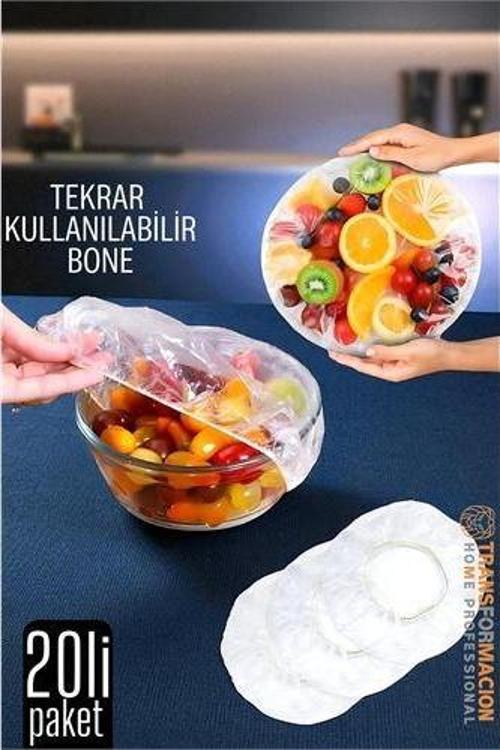 Esnek Kase Bonesi – 20 Adet, 25 cm’e Kadar Uyumlu, Tekrar Kullanılabilir Tabak Bone