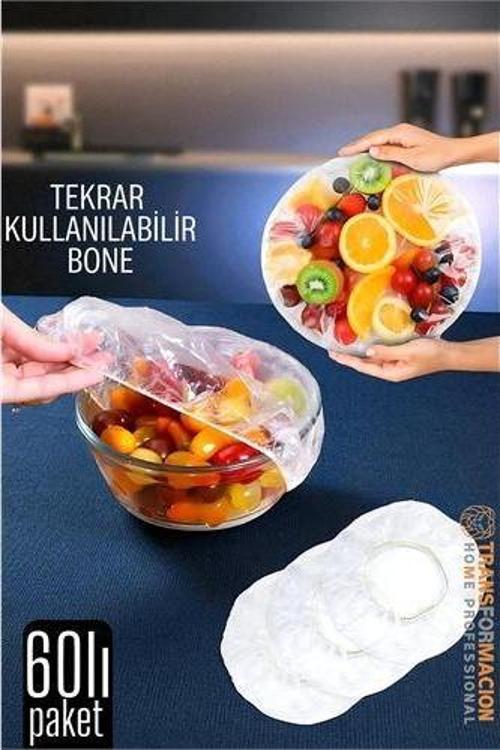 Esnek Kase Bonesi – 60 Adet, 25 cm’e Kadar Uyumlu, Tekrar Kullanılabilir Tabak Bone