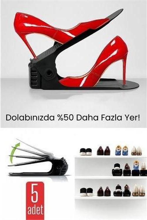 5’li Ayakkabı Düzenleyici Set – Çift Katlı TaSarım | Dolap İçi Alan Tasarrufu | Ayarlanabilir Yüksek