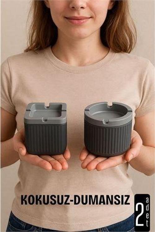 Kokusuz Dumansız Küllük -2'li Küllük Seti Kafe Küllüğü Restoran Küllüğü Masaüstü Küllük