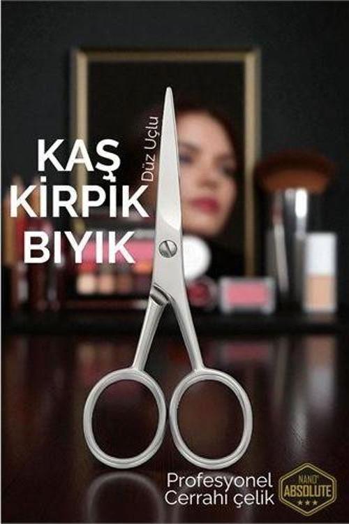 Kaş Kirpik Makası - Bıyık Makası Profesyonel Cerrahi Çelik