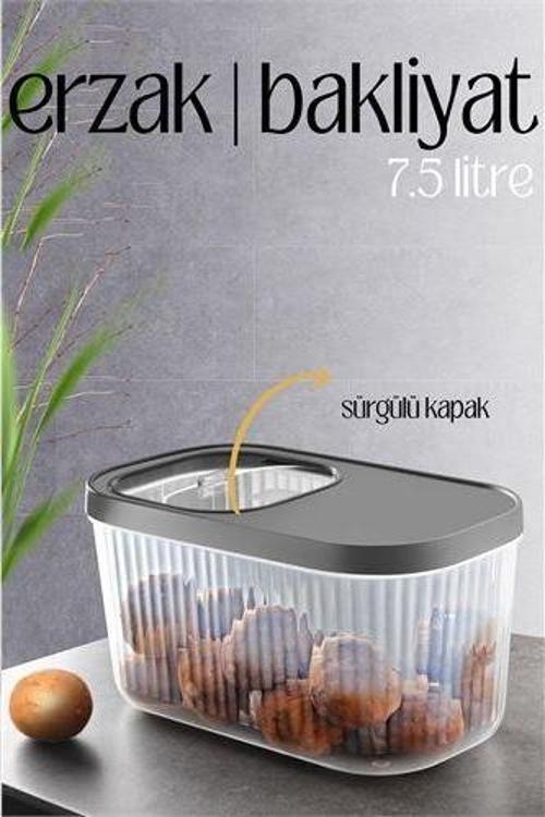 MultiBox Erzak Bakliyat Kutusu Sürgülü Kapak 7.5'litre