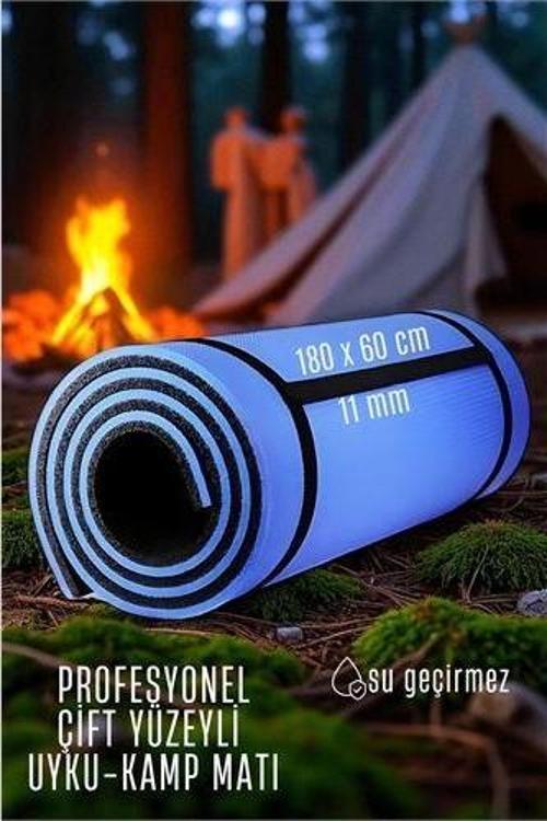 Uyku Matı - Kamp Matı - Piknik Çadır Matı 11 mm Çift Taraflı Mavi