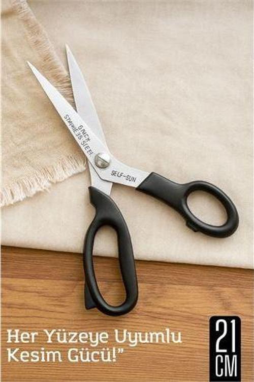 Çok Amaçlı Makas – 21 cm Uzunluk | 11 cm Kesim Bıçağı | Paslanmaz Çelik, Ergonomik Sap