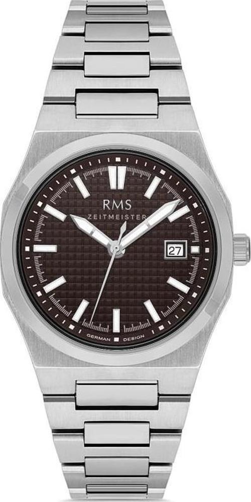 Rms Zeitmeister RMS.1.AG1611.06-W Kristal Cam Takvimli 5 Atm Suya Dayanıklı Metalik Renk Erkek Kol Saati