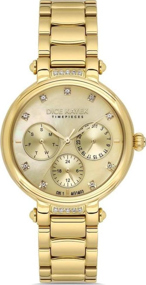 DK.1.AG1403.05 Fonksiyonlar Aktif 5 Atm Suya Dayanıklı Altın Renk Kadın Kol Saati
